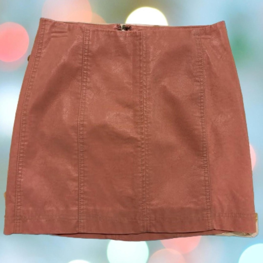 Free People Faux Leather Mini Skirt